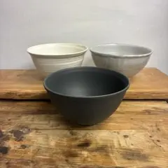 新品　陶器　陶芸作家　うどん鉢3個　719