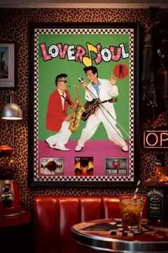 BLACK CATS額入り♪ロカビリーポスター　ブラックキャッツ　クリームソーダ