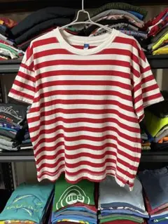 OLD NAVY 赤白ストライプ 半袖Tシャツ XL