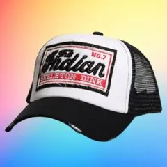 メッシュ　ダメージ加工　英字　帽子　ヴィンテージ　アウトドア　ユニセックス　古着