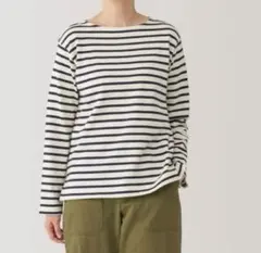 太番手ボートネック長袖Ｔシャツ