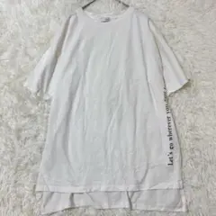 ヘルム 半袖Tシャツ サイドロゴ レイヤード 白 L ゆったり　シンプル　綿