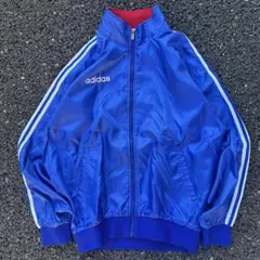 adidas 青 ナイロンジャケット