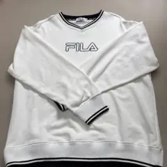 FILA ホワイト Vネック トレーナー