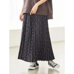 earth チェック柄ロングスカート