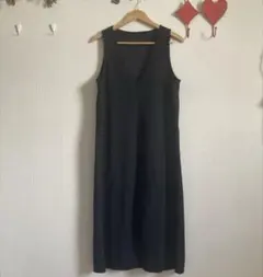 【マキシ丈】黒ノースリーブマキシワンピース　未使用　サイズM