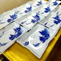 有田焼　伊万里焼　古伊万里　小皿　角皿　長角皿　刺し身皿　10客セット　②のサムネイル