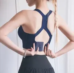 ルームブラ スポーツブラ ジム ヨガ ノンワイヤー　ナイトブラ ネービー