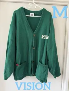 【VISION STREET WEAR】メンズカーディガン グリーン　M