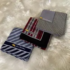 メンズハンカチ3枚　ビンテージハンカチ　ベアーハンカチ