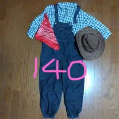 140サイズ デニムオーバーオールセット　発表会衣装