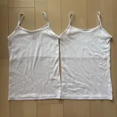 キッズ　インナー　肌着　キャミソール　130 2枚セット　ワンポイント　白