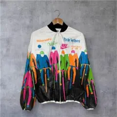90s USA製 自転車 総柄 ペーパージャケット M 白 黒 Nike ナイキ
