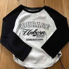 ロゴプリント Tシャツ 7分袖ショート丈L