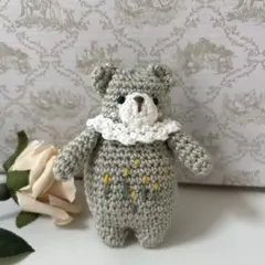 ぷ*ん様 あみぐるみ⭐︎くまちゃん⭐︎お花刺繍⭐︎ちいさめ⭐︎ハンドメイド