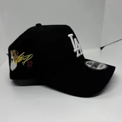 ドジャース　大谷翔平サイン入り、デコピン刺繍 ニューエラ　ドジャース　キャップ