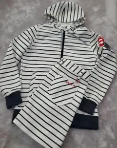 adidas ゴルフ セットアップ L 白紺 ボーダー レディース