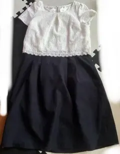 しまむら　13号　セレモニー　レーストップ フレアスカート ワンピース