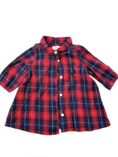 赤チェックのシャツ　60-70サイズ