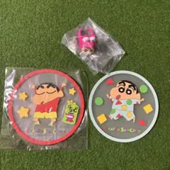 クレヨンしんちゃん コースター2枚　ぷくっとリング　まとめ売り
