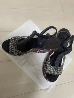 Tory Burch レザー ウェッジソール サンダル ブラック 6.5M - メルカリ