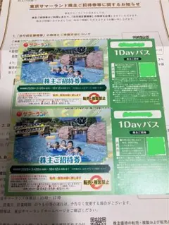 東京サマーランド 株主優待券 ２枚のサムネイル