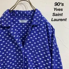90’s Yves Saint Laurent 総柄 プリズンシャツ