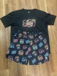 EGOZARU エゴザル Tシャツ バスパン M 総柄 セット ハンバーガー 黒