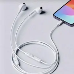 Lightning接続 有線イヤホン ボリュームコントロール付き