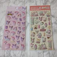 ダイソー　サンリオ　ぷっくりシール　マイメロディ♡クロミ　サンリオキャラクターズ
