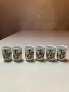 新品　三希　聞香杯　桃　台湾茶　磁器　茶器 7個セット　中国茶　茶杯