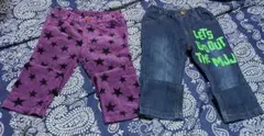 お値下げしました！紫色星柄パンツとデニムパンツセットのサムネイル