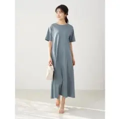 【earth m&e】Aラインカットソーワンピース　（フリーサイズ）