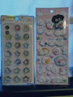 【正規品】KAMIO JAPANシマエナガ もっちりシール、おはじきシール2枚