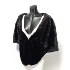 【SAGA MINK】サガミンク ミンクファーケープ サイドポケット ブラック