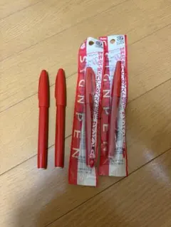 ぺんてる 水性サインペン 赤 4本セット