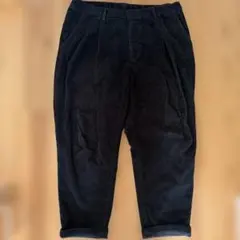 urban research 黒 コーデュロイ ワイドパンツ