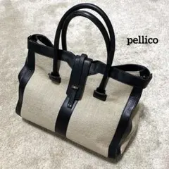 pellico トートバッグ ビジネス兼用 ラメ キャンバス レザー ペリーコのサムネイル