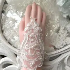 【試作・サンプル処分】ウェディンググローブ レース フィンガーレスグローブ