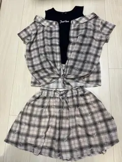 JENNI LOVE チェック柄 セットアップ スカート トップス