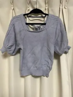 GRL ライトブルー バックリボン ニットトップス