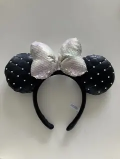 ディズニー カチューシャ 黒色 キルティングデザイン