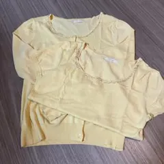 エフデ ニット カーディガン アンサンブル セット イエロー ビジュー キレイめ