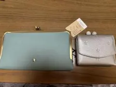 ミントグリーン 長財布　星型装飾 三つ折り財布　ニコアンド　セット