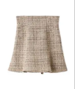 Snidel スナイデル ヘムフレアスカショーパン サイズ1 チェック ツイード