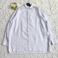 極美品 25SS♡ティッカ リネンスクエアビッグシャツUNI ライトパープルのサムネイル