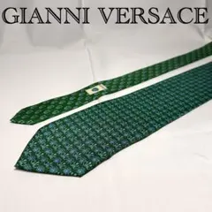 極美品☆ジャンニヴェルサーチ☆ネクタイ☆グリーン☆ブルー☆メデューサ☆720