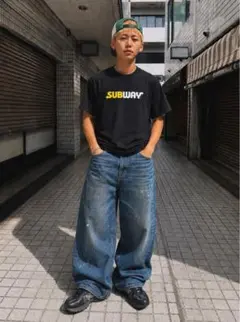【希少】00s SUBWAY Logo T-shirt 企業Tのサムネイル
