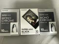 instax mini チェキフィルム3個2種セット(ブラック1,モノクロ2)
