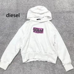 【ディーゼル】DIESEL プルオーバーパーカー ホワイトフード